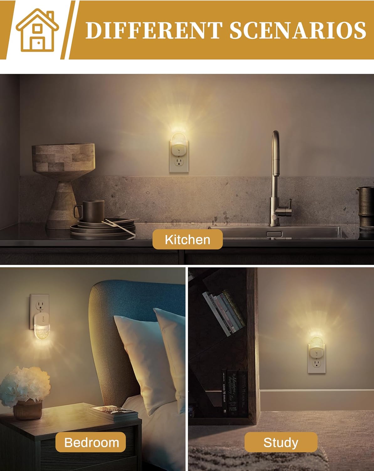 DORESshop LED Night Light,Baby Night Lights [2 Pack],Plug in Night Light