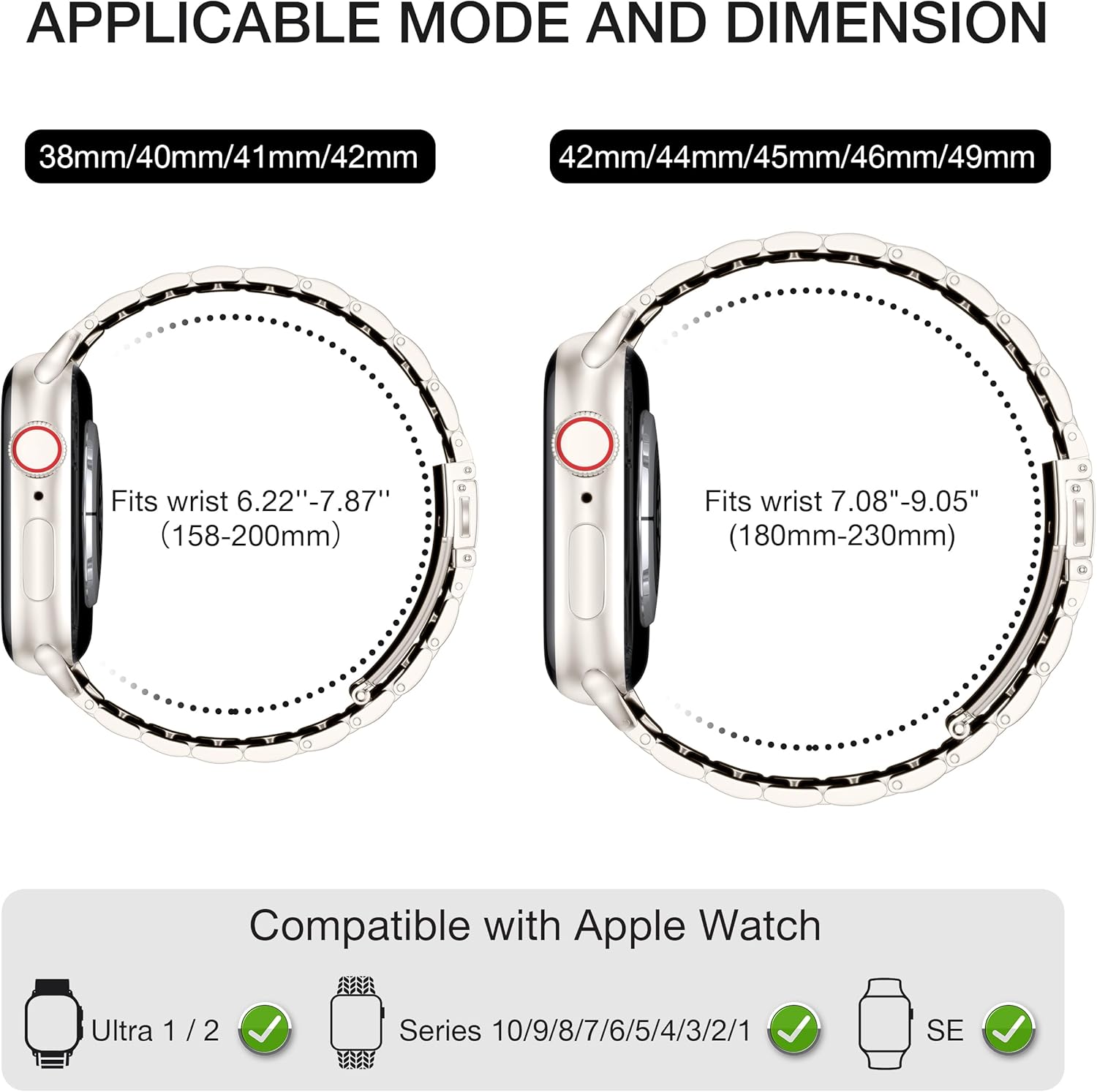 EPULY Compatible with Apple Watch Band 42mm 44mm 45mm 38mm 40mm 41mm Business Stainless Steel Metal Wristband for iWatch SE Series 8 7 6 5 4 3 2 1 for Men Women (Space Grey, 42mm/44mm/45mm)