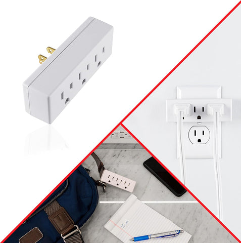 GE Outlet Extender, 3 Outlet Multi Plug Wall Power Splitter