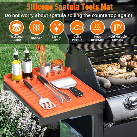 Silicone Grill Mat Compatible with Blackstone, BBQ Griddle Tool