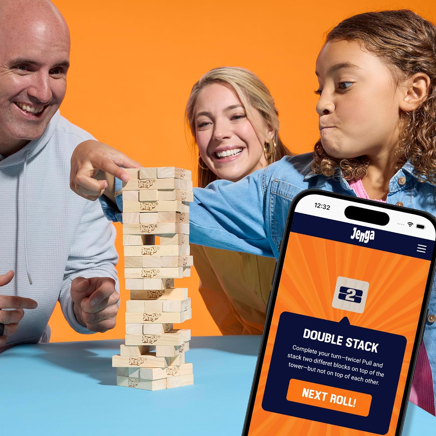 Official Hasbro Games Jenga Game | Digital Die for 6 More Ways to Play | Original Wood Block Game | Stacking Tower | Ages 6+ | 1+ Players | Party Games