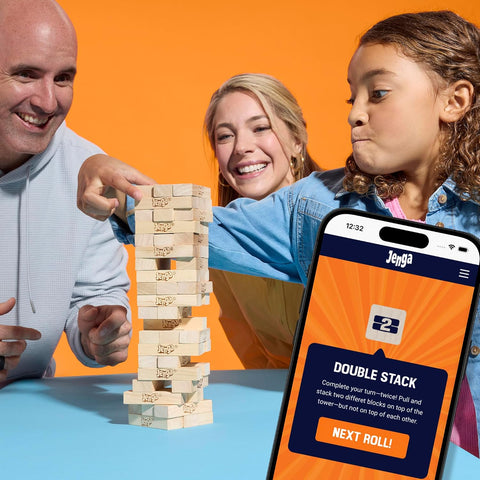Official Hasbro Games Jenga Game | Digital Die for 6 More Ways to Play | Original Wood Block Game | Stacking Tower | Ages 6+ | 1+ Players | Party Games