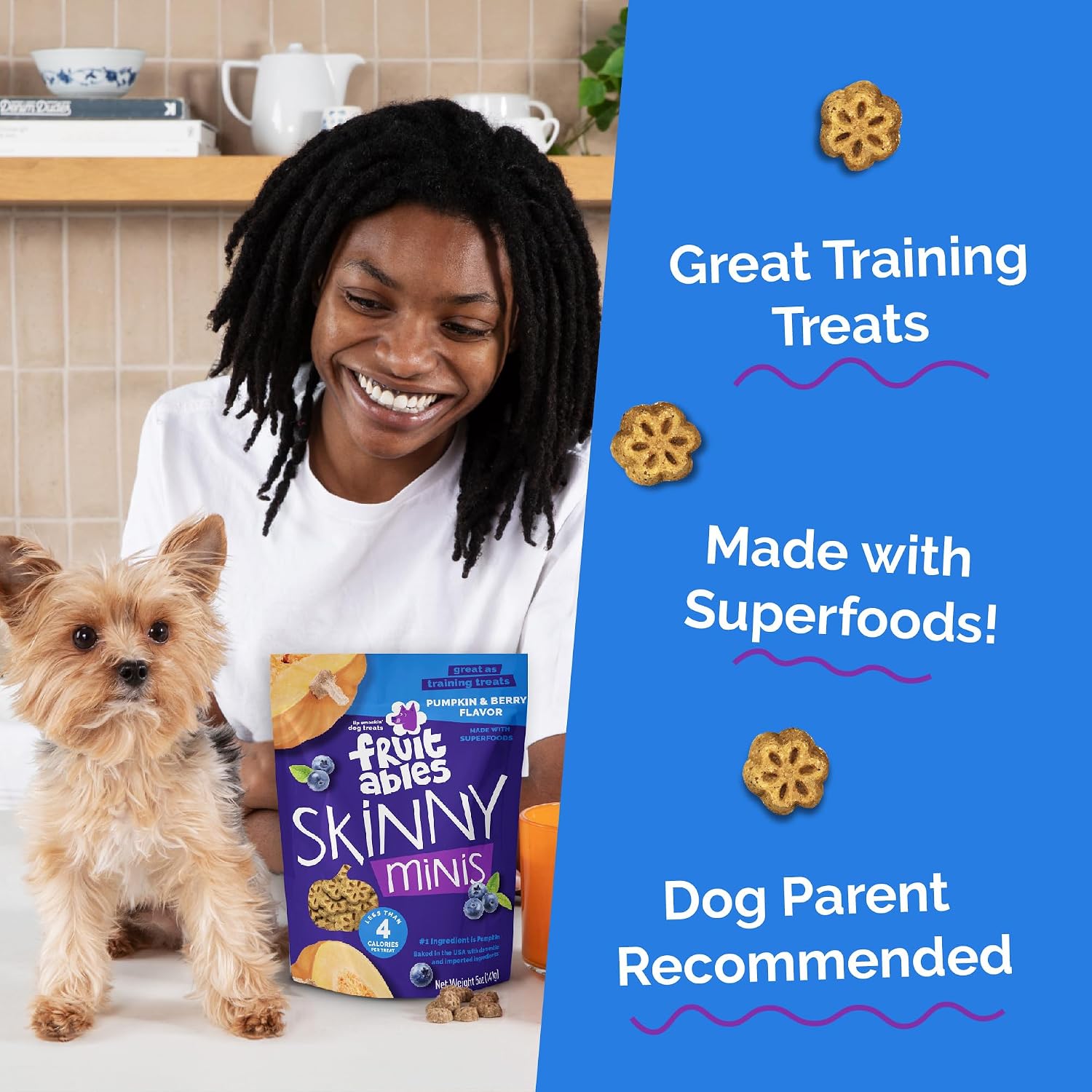 Fruitables Skinny Mini Dog Treats, Training Treats, Pumpkin & Berry, 12oz