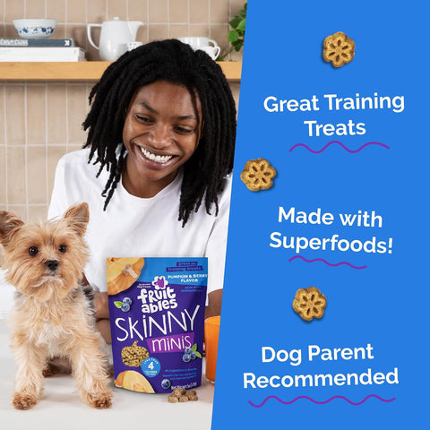 Fruitables Skinny Mini Dog Treats, Training Treats, Pumpkin & Berry, 12oz