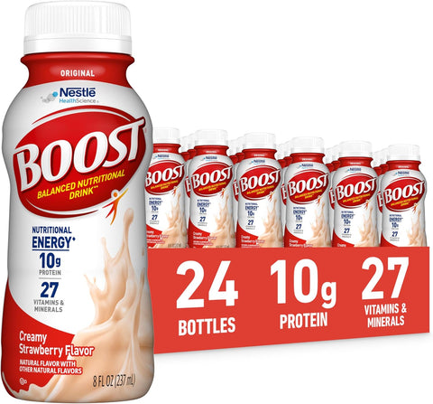 BOOST Original Ready to Drink Nutritional Drinks, Rich Chocolate, 8 Fl Oz Bottles (Pack of 24)