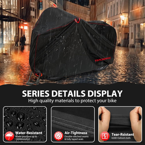 Topcrown Bike Cover Waterproof Outdoor Storage Bicycle Cover for 2 Bikes