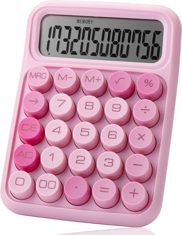 Mr. Pen- Mechanical Switch Calculator, 12 Digit Large LCD Display, Pink