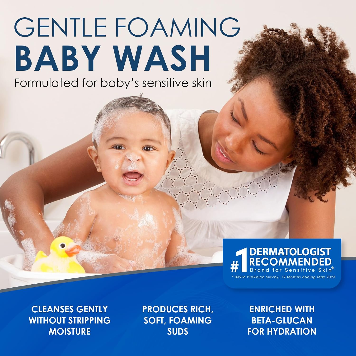 Vanicream Foaming Wash for Baby, Gentle Tear-Free Cleanse & Moisture, 8 Oz
