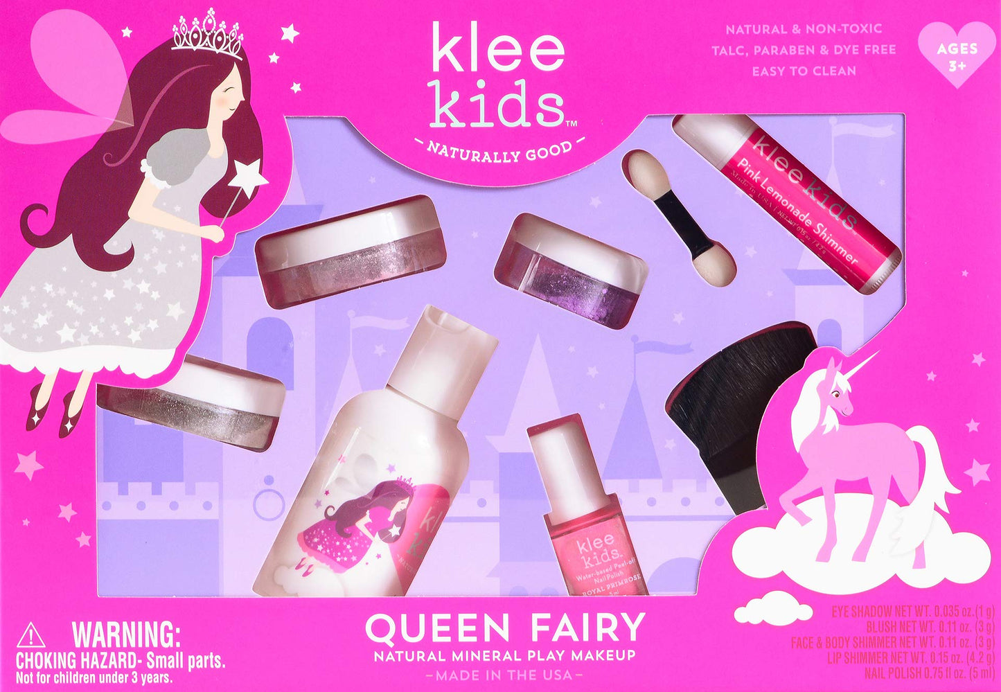 Luna Star Naturals Klee Kids Natural Mineral Makeup 6 Piece Kit, Queen Fairy