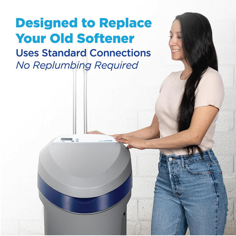 EcoPure EPW140 Smart Whole House Water Softener with Wi-Fi – App Monitoring, Smart Alerts, AutoSense AI Efficiency, Compact Cabinet Design