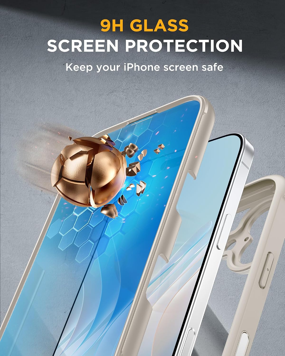 miracase for iPhone 17 Case 6.3'', Full-Body Military Grade Drop Protection Outdoor Phone case with Built-in Glass Screen &Camera Control,Easy Installation,No Gap,Compatible with MagSafe, Gray