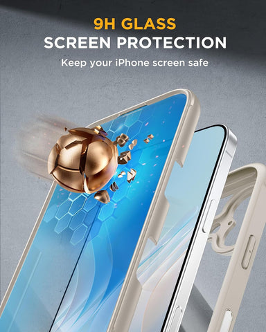miracase for iPhone 17 Case 6.3'', Full-Body Military Grade Drop Protection Outdoor Phone case with Built-in Glass Screen &Camera Control,Easy Installation,No Gap,Compatible with MagSafe, Gray