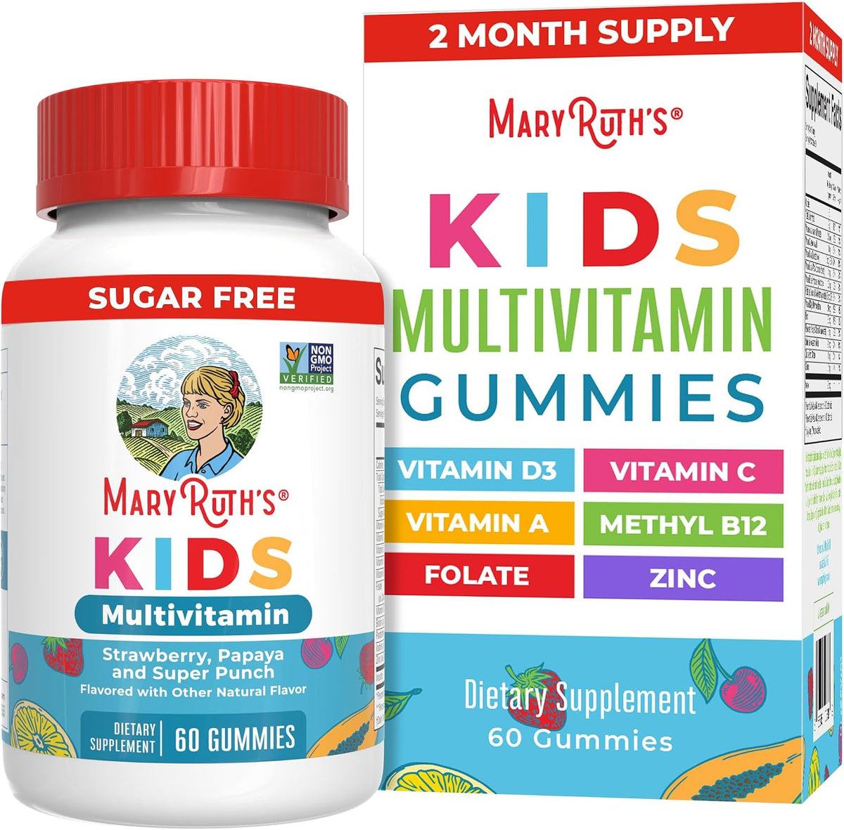 MARYRUTH'S Kids Multivitamin Gummies, Sugar Free, 2 Month Supply, Ages 4+