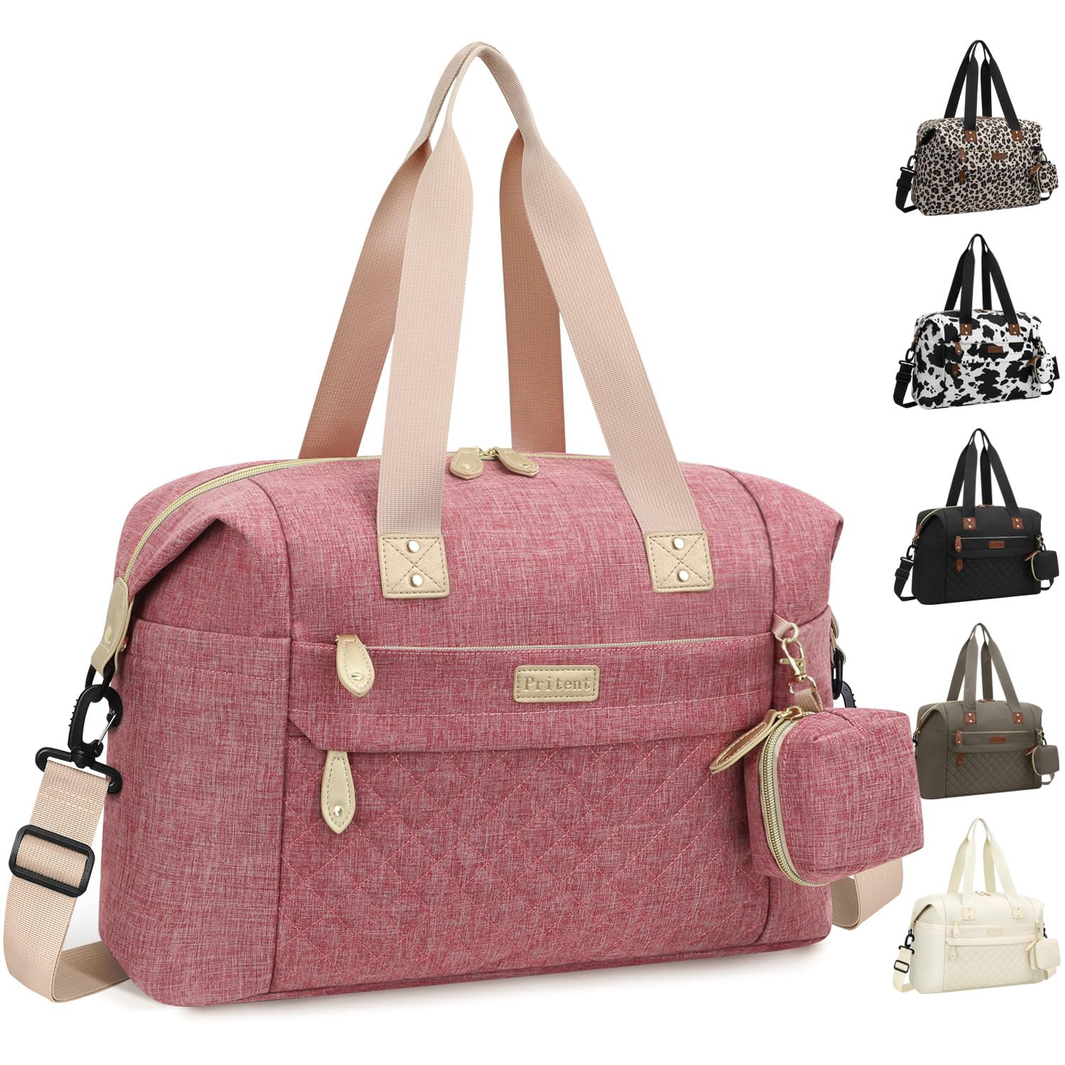 Pritent Diaper Bag Tote Waterproof Maternity Baby Bags with Pacifier Case