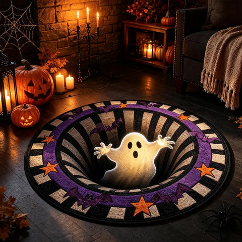 3D Halloween Rugs, Halloween 3D Rugs Optical Illusion, Soft and Durable Crystal Velvet Fabric, Halloween Indoor Decor(D-24 * 24inches)