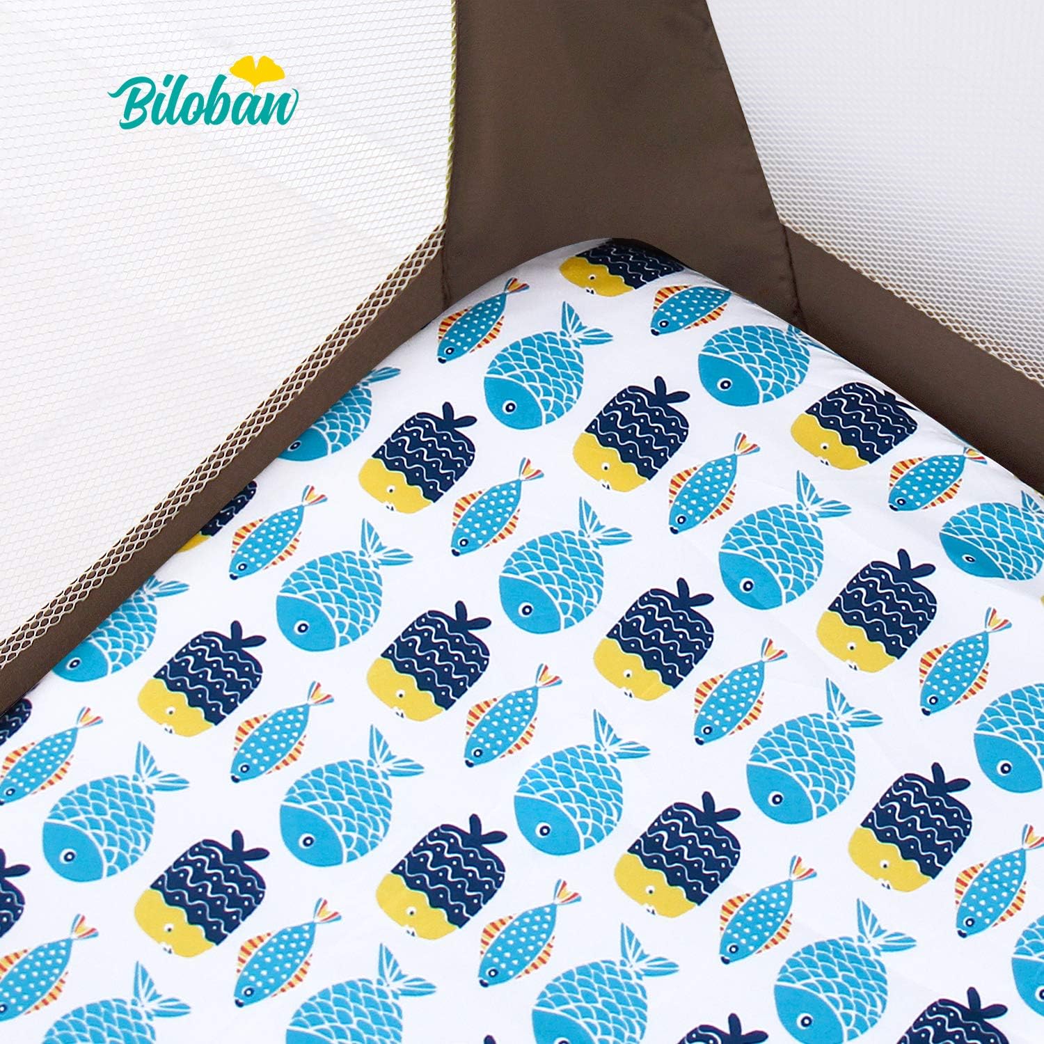 Pack and Play Sheets Fitted, 2 Pack Playard Sheet Fits for Graco Pack n Play Mattress, Mini Crib Sheets for Baby Boys & Girl