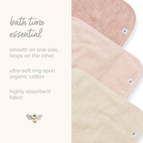 Burt's Bees Baby Infant Washcloths, 100% Organic Cotton 9x9 in, 3-Pack