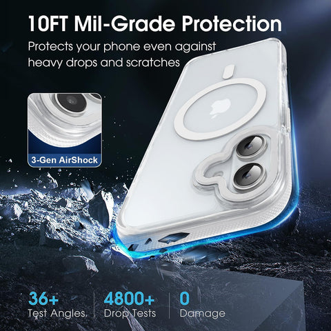 Strong Magnetic for iPhone 16 Case ，Anti-Yellowing，Clear White