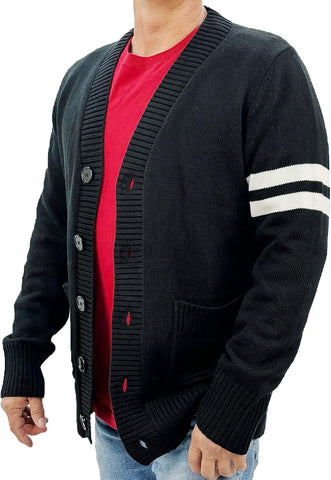 Hip Hop 50's Shop Mens 1950s Letterman Varsity Cardigan Sweater