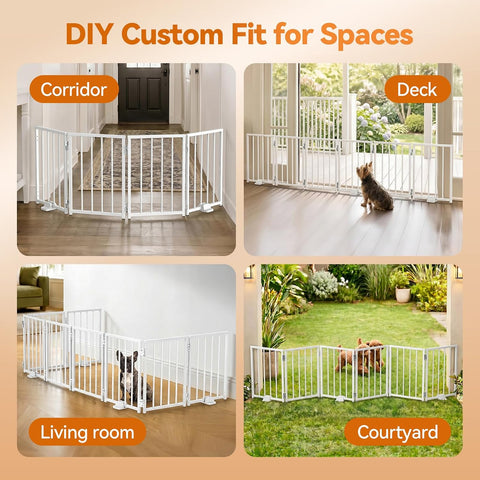 BFNN Small Dog Gate Indoor, Up to 48" W Freestanding Pet/Puppy Fence