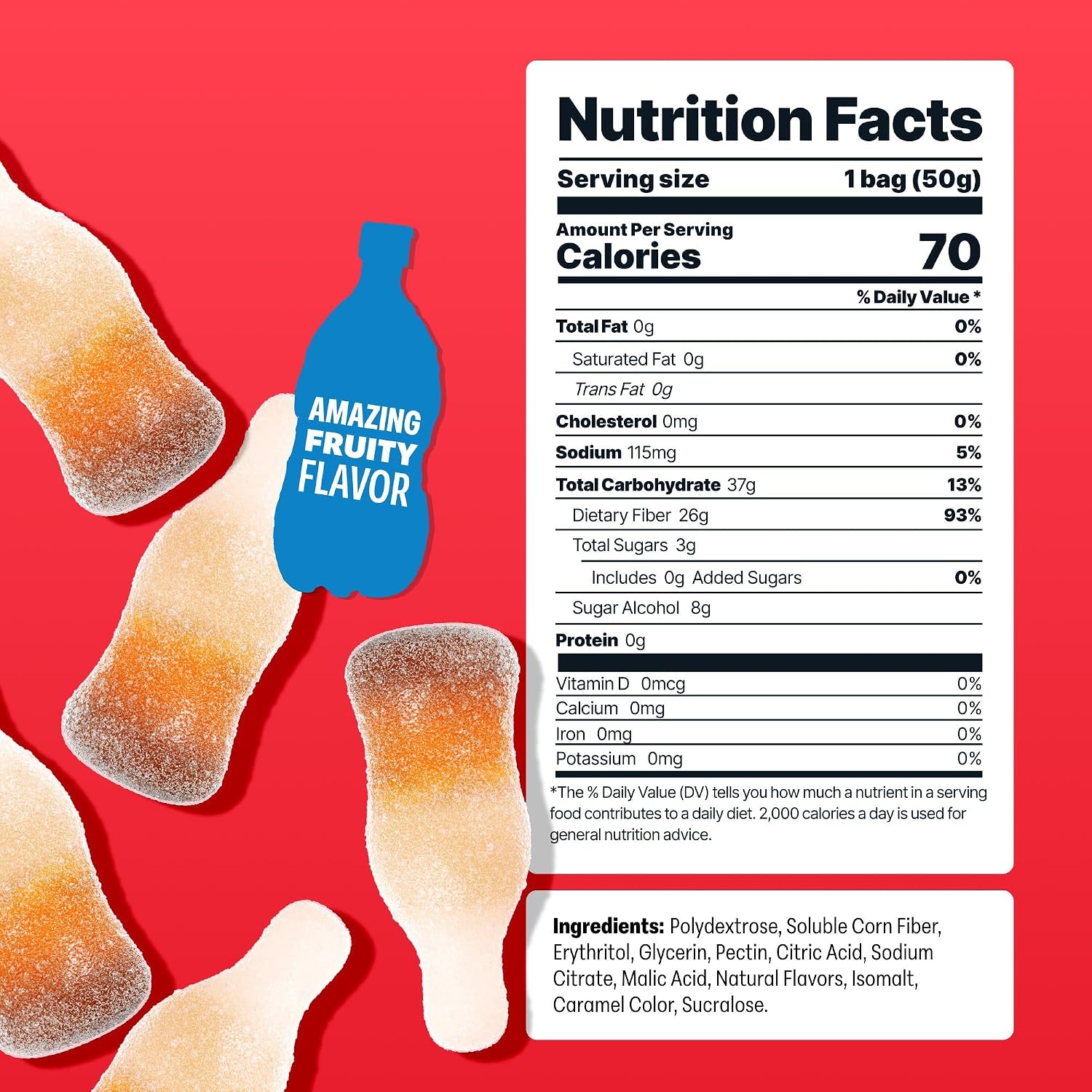 Shameless Snacks So Cool Cola Bottle Gummy Candy & Fruit Snacks - Keto