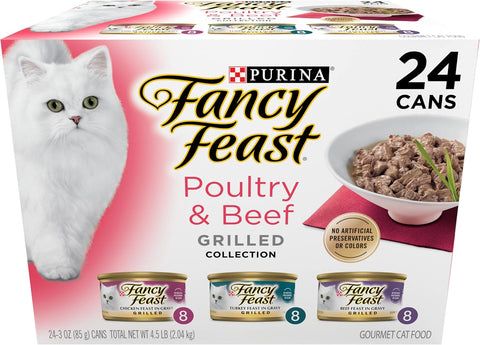 Purina Fancy Feast Poultry & Beef Wet Cat Food Variety Pack, 3 oz, 24-Pack