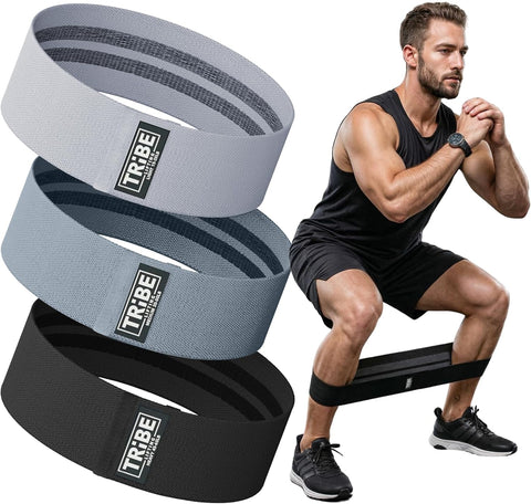 Fabric Resistance Bands for Working Out, 3-Pack for Legs and Glutes