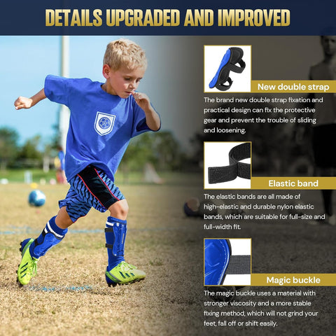 Soccer Shin Guards for Youth Kids Toddler, Protective Soccer Shin Pads & Sleeves Equipment - Football Gear for 3 5 4-6 7-9 10-12 Years Old Children Teens Boys Girls