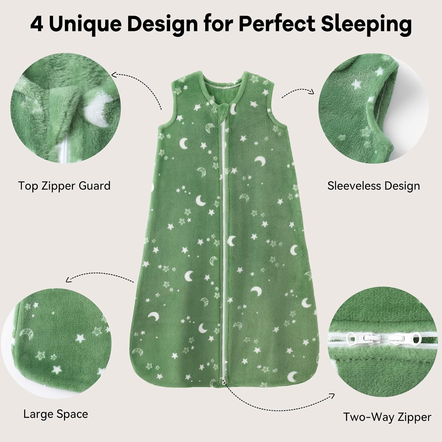 Unnivoll Baby Sleep Sack 18-24 Months Fleece 2.0 TOG Baby Wearable Blanket