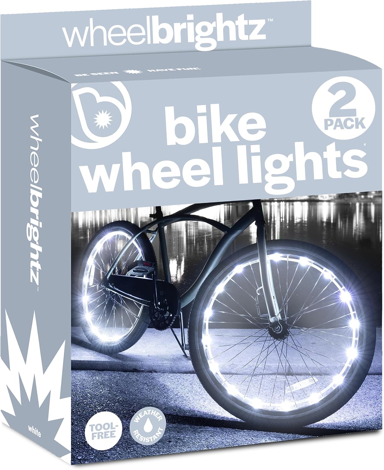 Brightz WheelBrightz LED Bike Wheel Lights - 2026 Edition with Superior Straps & LED-Weatherproof Shield! 14 Colors - Unmatched Durability, Visibility & 48+ Hours of Dazzling Illumination