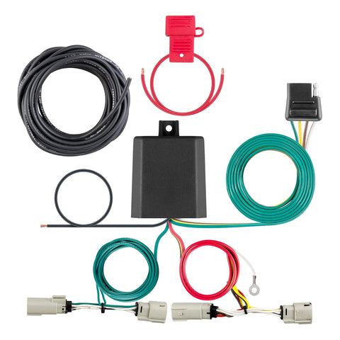 CURT 56468 Custom 4-Pin Trailer Wiring Harness, Fits Select 2021+ Ford Bronco with LED Lights, Vehicle-Side T-Connector, Plug-and-Play No-Splice Install, Tail Light Converter, Dust Cover