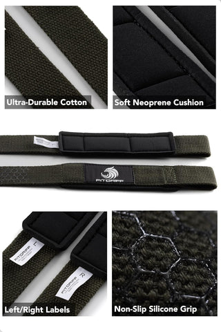 Fitgriff® Lifting Wrist Straps for Weightlifting, Gym, Deadlift, Workout (Made of Premium Cotton & Padded) - Men & Women