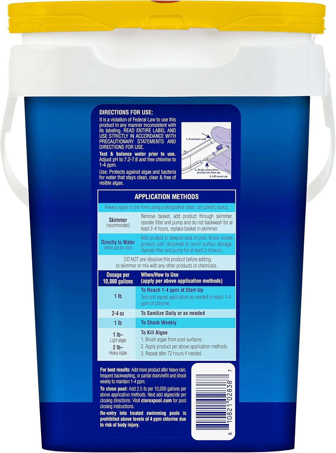 CLOROX Pool&Spa All-in-One XtraBlue Chlorinating Granules, Kills Bacteria & Stops Algae, Blue, 6 Pounds