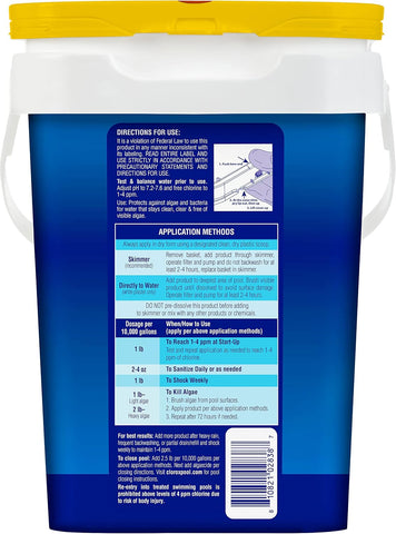 CLOROX Pool&Spa All-in-One XtraBlue Chlorinating Granules, Kills Bacteria & Stops Algae, Blue, 6 Pounds