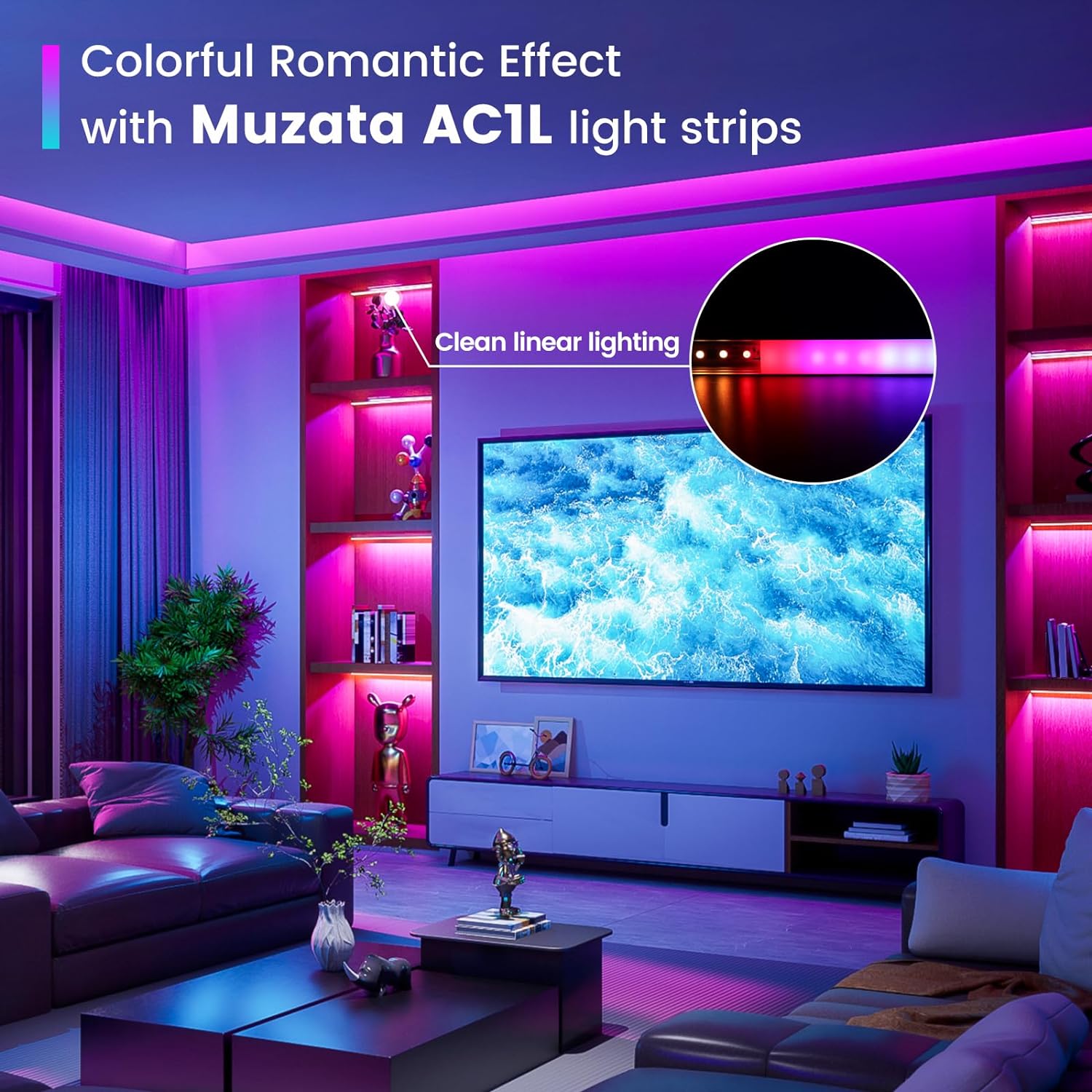 Muzata 20Pack 6.6FT Silver LED Strip Channel with Milky Diffuser U1SW WW