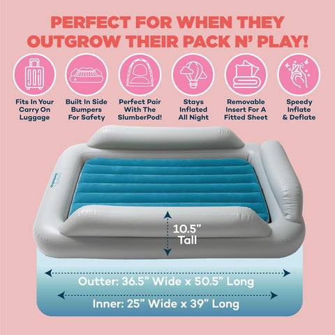 SlumberPod SlumberTot Inflatable Toddler Travel Bed with Safety Bumpers