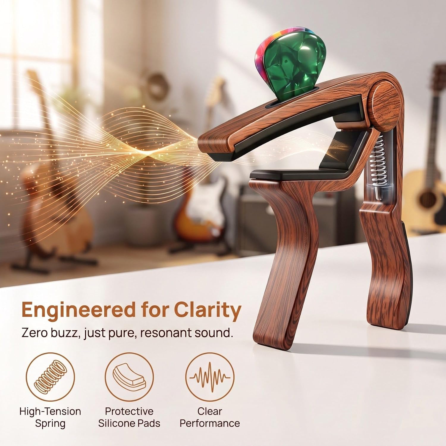Guitar Capo with Pick Holder 2pack for Acoustic Electric Guitar,Ukulele