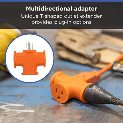 GE Outdoor Outlet Extender, 3 Outlet Multi Plug Splitter
