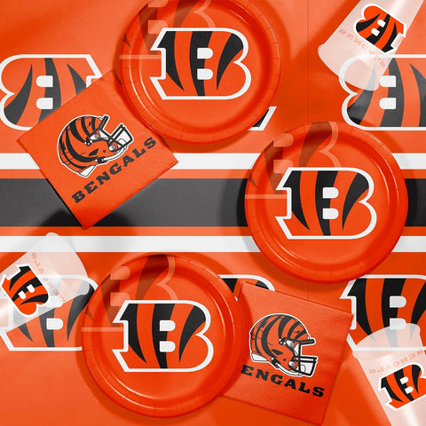 Trendware Cincinnati Bengals Plastic Tablecloths, 54 x 102 in, 3 ct