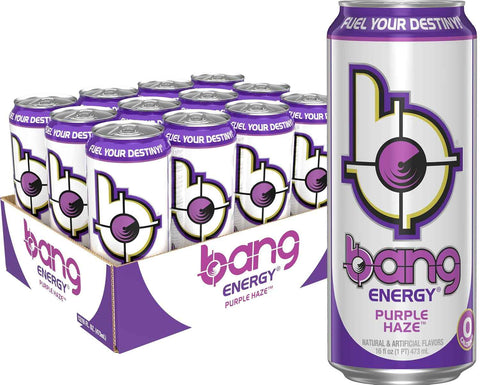Bang Energy Purple Haze, Sugar-Free Energy Drink, 16-Ounce | Pack of 12