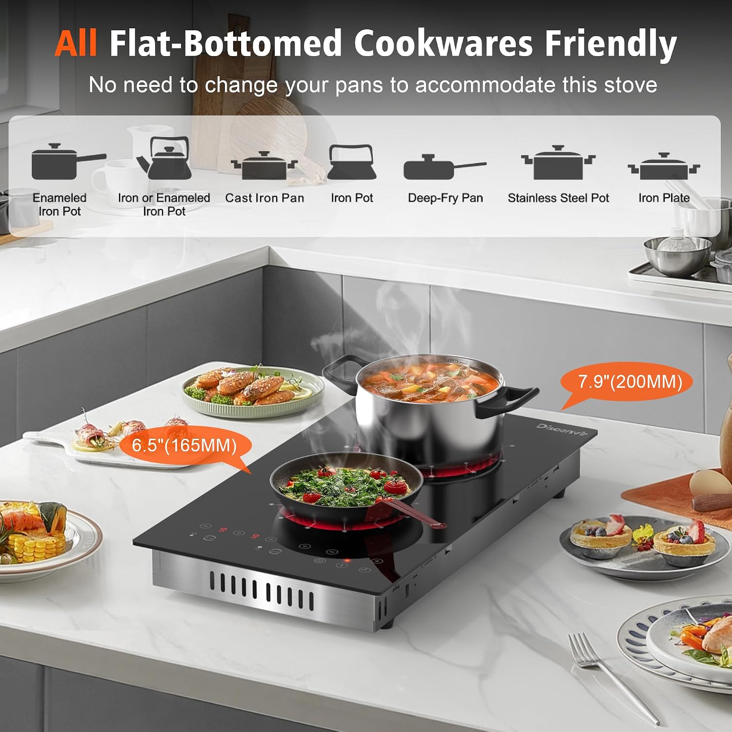 2 Burner Electric Cooktop 110V Portable Plug in 2000W