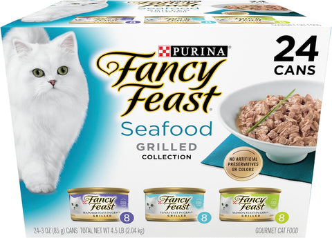 Purina Fancy Feast Grilled Seafood Wet Cat Food, 3 oz Cans, 24-Pack