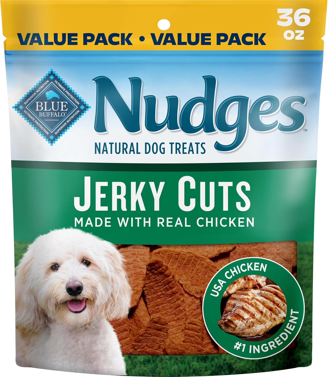 Blue Buffalo Nudges Jerky Cuts Chicken Dog Treats, 36 oz