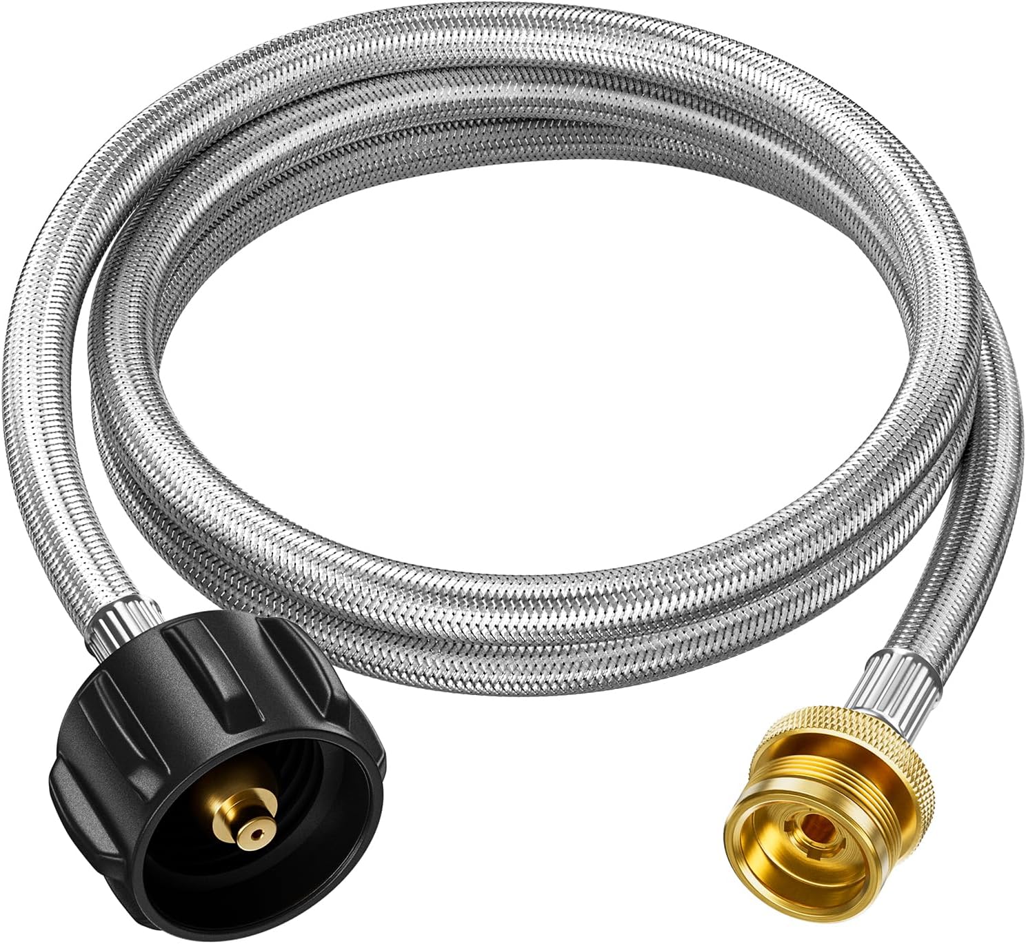 5FT Braided Propane Hose Adapter 1lb to 20lb for Camping & Grilling