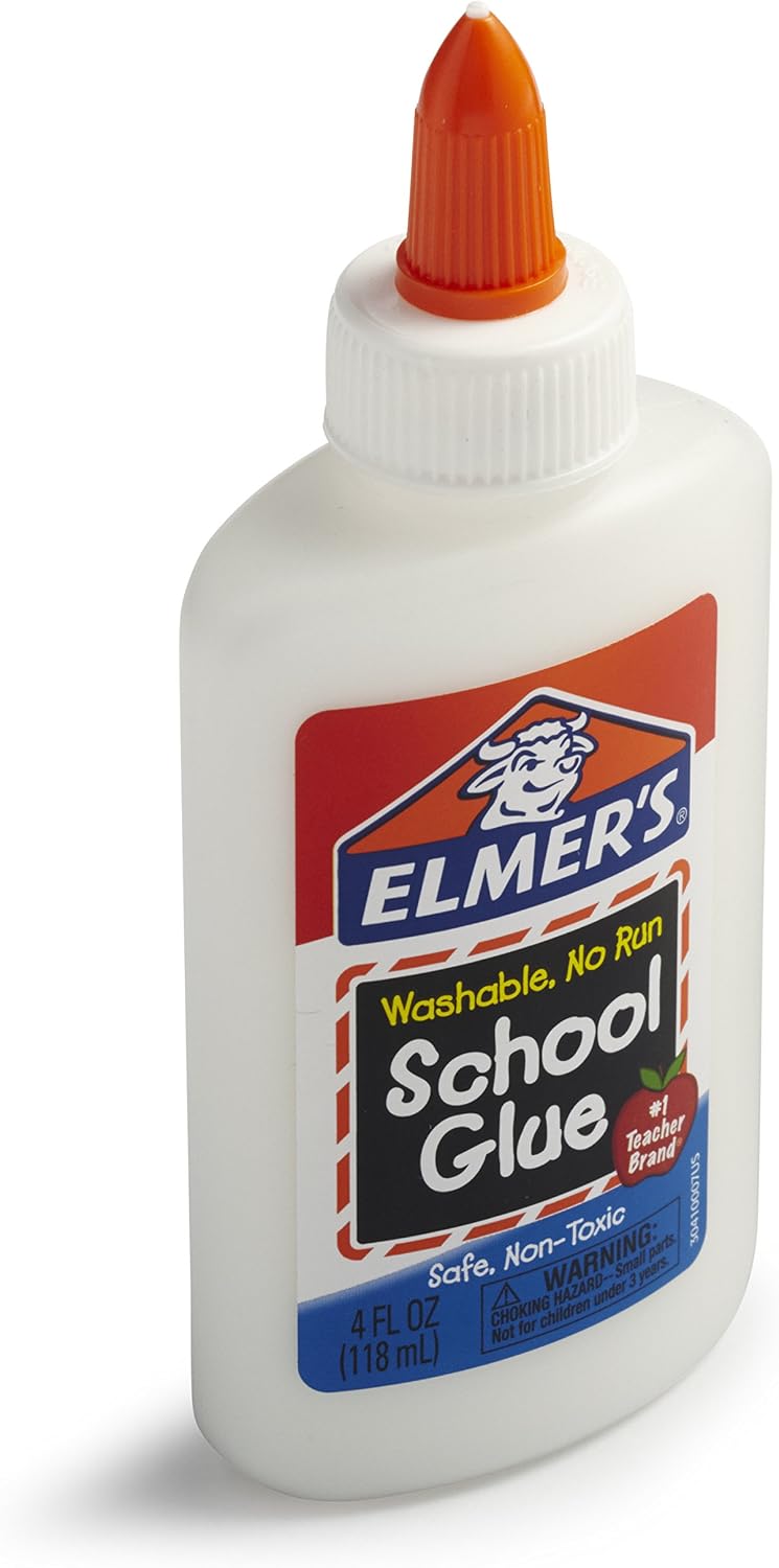 Elmer's bundle Washable Liquid School Glue, White, Dries Clear, 4 fl oz Plus Disappearing Purple Elmer's School Glue Stick, 7g, 2pk