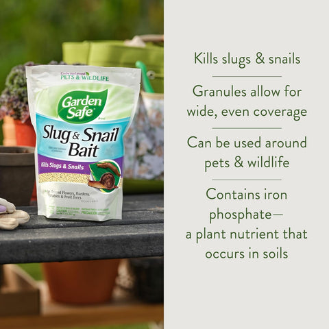 Garden Safe Slug & Snail Bait Granules, Kills Slugs & Snails, 2 Lb