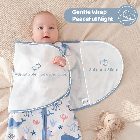 Baby Swaddle Sleep Sack 0-3 Months, Cotton Swaddles for Newborns