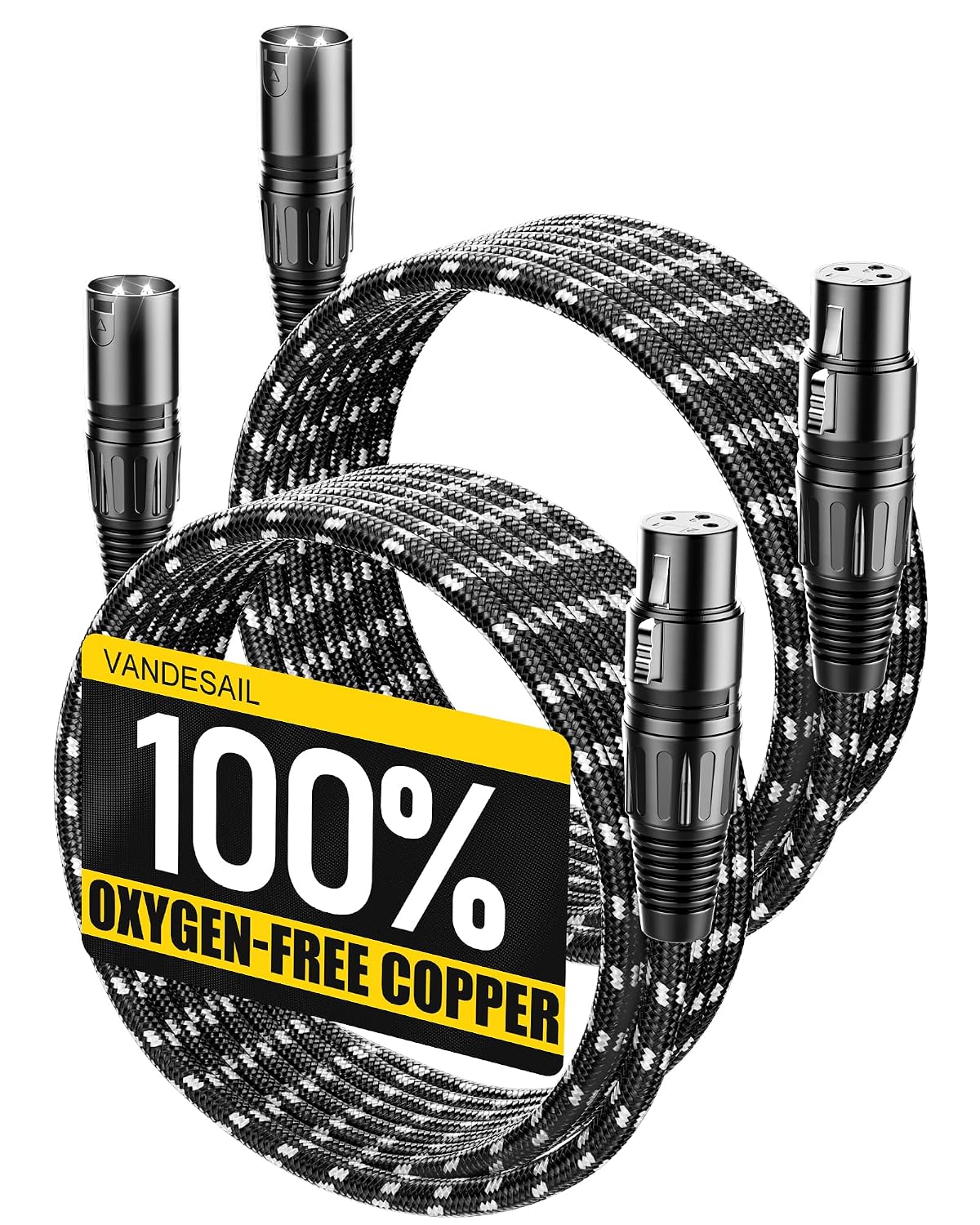 XLR Cables 6ft 4 Pack,XLR Microphone Cable,OFC Balanced Shielded