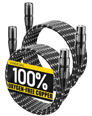 XLR Cables 6ft 4 Pack,XLR Microphone Cable,OFC Balanced Shielded