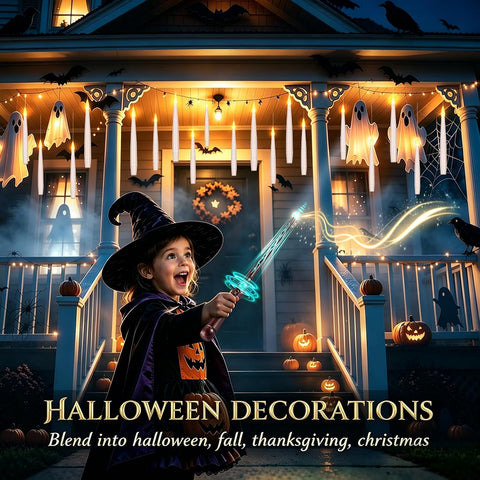 OCATO Upgraded 20Pcs Floating Candles with Wand for Halloween Decorations